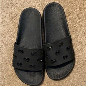Gucci Black rubber slides size 38/8